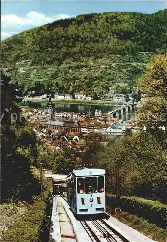 Zahnradbahn Bergbahn zum Schloss Molkenkur Heidelberg Kat. Bergbahn