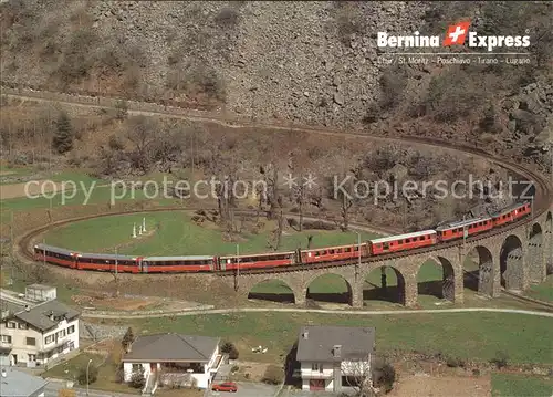 Eisenbahn Bernina Express Kehrviadukt Brusio  Kat. Eisenbahn