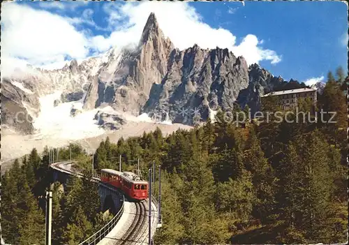 Eisenbahn Montenvers Aiguille du Dru Chamonix Mont Blanc Kat. Eisenbahn