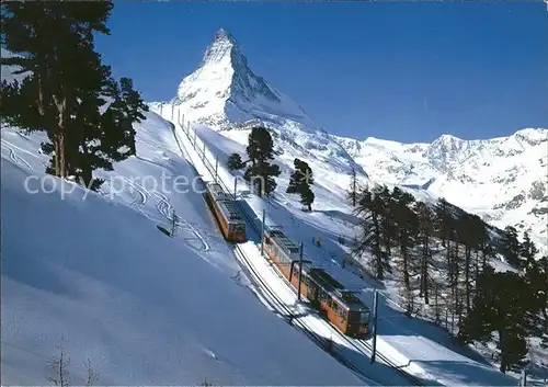 Zahnradbahn Gornergratbahn Zermatt Matterhorn Kat. Bergbahn