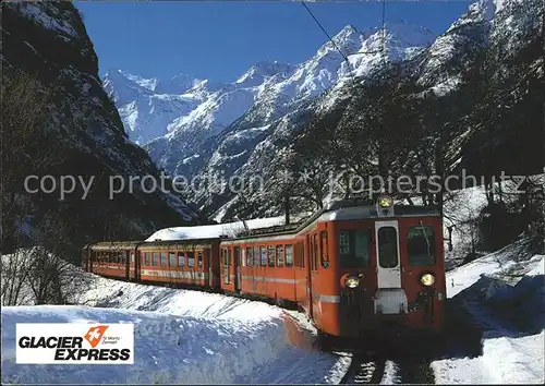 Eisenbahn Glacier Express Zermatt St. Moritz Mattertal Weisshorn Bishorn Kat. Eisenbahn