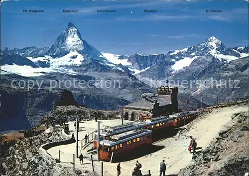 Zahnradbahn Zermatt Station Gornergrat Matterhorn Dt. Blanche  Kat. Bergbahn