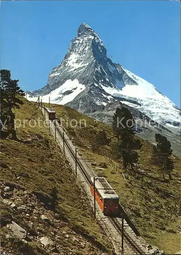 Zahnradbahn Gornergratbahn Zermatt Matterhorn Kat. Bergbahn