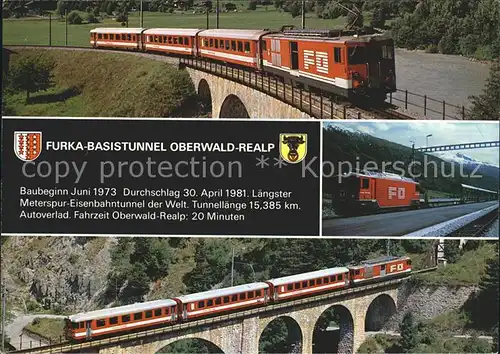 Eisenbahn Furka Basistunnel Oberwald Realp Glacier Express St. Moritz Zermatt Kat. Eisenbahn