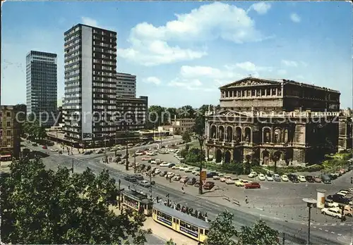 Strassenbahn Frankfurt am Main Opernplatz Opernhausruine Zuerich Haus Kat. Strassenbahn