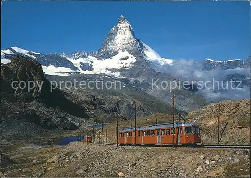 Zahnradbahn Gornergratbahn Rotenboden Zermatt Matterhorn Riffelhorn Kat. Bergbahn