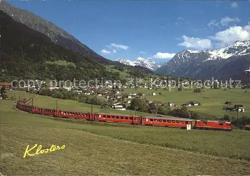 Eisenbahn Klosters Dorf Canardhorn Vereina Weisshorn Kat. Eisenbahn