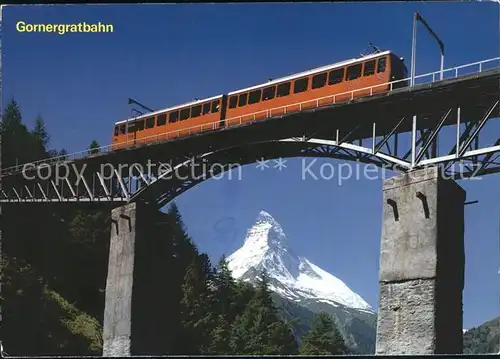 Zahnradbahn Gornergratbahn Findelbachbruecke Zermatt Matterhorn Kat. Bergbahn