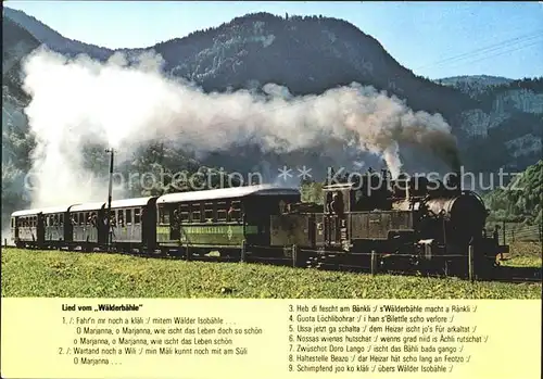 Lokomotive Lied Waelderbaehle Bregenzerwaldbahn Bregenz Bezau Kat. Eisenbahn