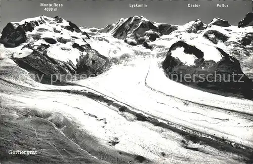 Gletscher Gornergrat Zermatt Monte Rosa Lyskamm Castor Pollux Kat. Berge
