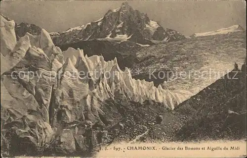Gletscher Chamonix Glacier des Bossons Aiguille du Midi Kat. Berge