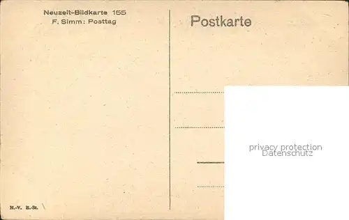 Kuenstlerkarte F. Simm Posttag Neuzeit Bildkarte 155 Kat. Kuenstlerkarte
