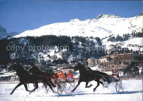 Pferdesport Pferderennen Reitsport St. Moritz St. Moritzer See  Kat. Sport