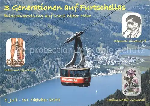 Seilbahn Furtschellas Einladung Vernissage Giovanoli Kat. Bahnen