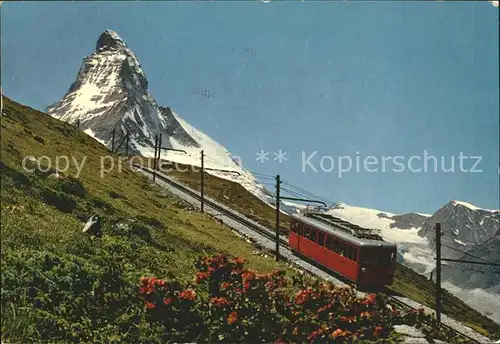 Zahnradbahn Gornergratbahn Zermatt Matterhorn  Kat. Bergbahn