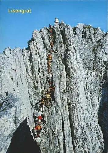 Bergsteigen Klettern Lisengrat Abstieg Rotsteinpass Saentis Kat. Bergsteigen