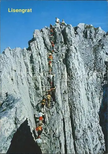 Bergsteigen Klettern Lisengrat Saentis Abstieg Rotsteinpass  Kat. Bergsteigen