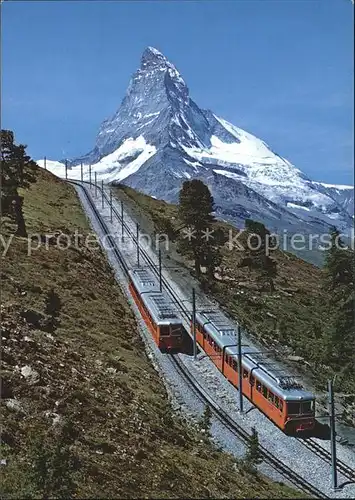 Zahnradbahn Gornergratbahn Zermatt Matterhorn  Kat. Bergbahn