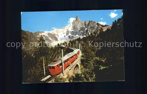 Zahnradbahn Montenvers Aiguille du Dru Vallee de Chamonix  Kat. Bergbahn