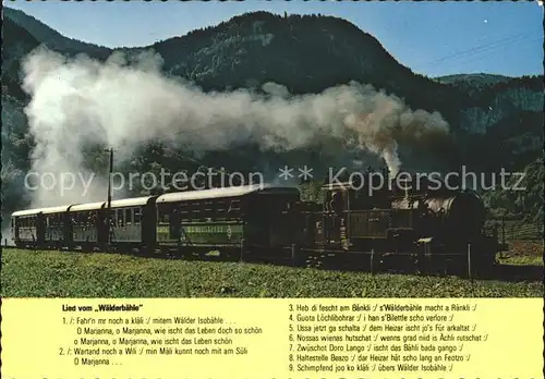 Eisenbahn Lied vom Waelderbaehle Bregenzerwaldbahn Dampflok Kat. Eisenbahn