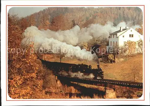 Lokomotive Schmalspurbahn Wolkenstein Joehstadt Pressnitztal Kat. Eisenbahn