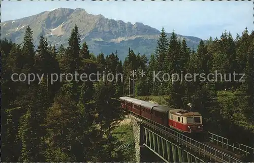 Eisenbahn Mariazellerbahn Kuhgrabenbruecke Erlaufklause oetscher  Kat. Eisenbahn