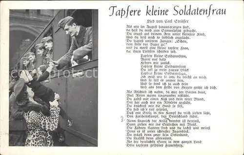 Liederkarte Soldatenlied Tapfere kleine Soldatenfrau Kat. Musik