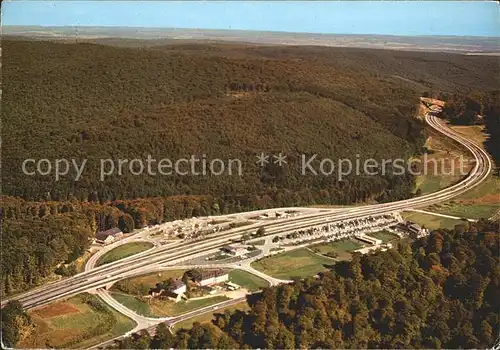 Autobahn Rasthaus im Spessart Motel Rohrbrunn Fliegeraufnahme Kat. Autos