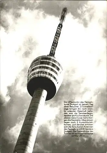Fernsehturm Funkturm Stuttgart Mastkorb Kat. Gebaeude