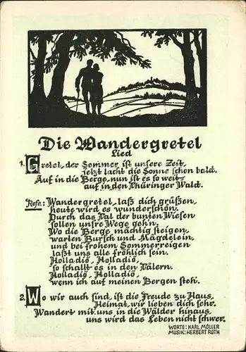 Liederkarte Die Wandergretel  Kat. Musik