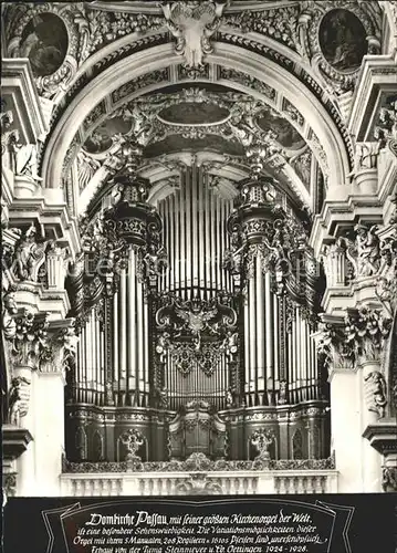Kirchenorgel Domkirche Passau Kat. Musik