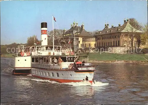 Dampfer Seitenrad Weisse Flotte Dresden Schloss Pillnitz  Kat. Schiffe