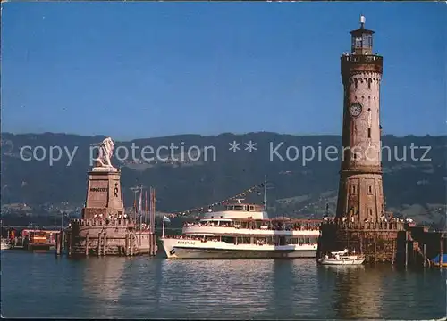 Motorschiffe MS Konstanz Lindau im Bodensee Hafeneinfahrt  Kat. Schiffe