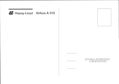 Flugzeuge Zivil Hapag Lloyd Airbus A 310 Kat. Airplanes Avions