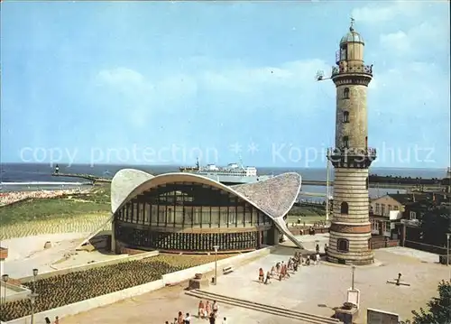 Leuchtturm Lighthouse Rostock Warnemuende Gaststaette Teepott  Kat. Gebaeude