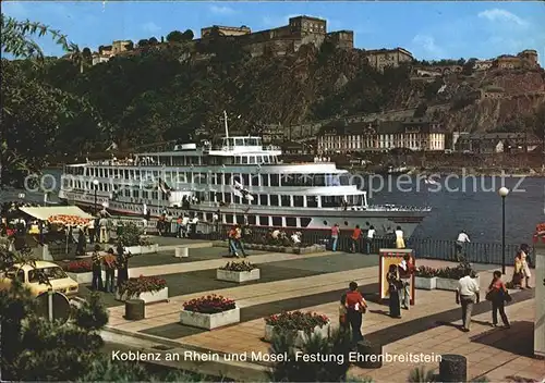 Motorschiffe Koblenz Festung Ehrenbreitstein  Kat. Schiffe