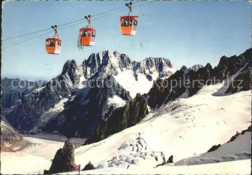 Seilbahn Aiguille du Midi Vallee Blanche Drus Verte Droites Kat. Bahnen