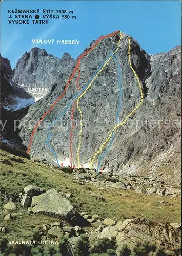 Bergsteigen Klettern Skalnata Dolina Kezmarsky Stit J. Stena Vyska Vysoke Tatry Kat. Bergsteigen
