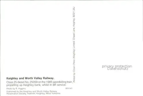 Eisenbahn Keighley and Worth Valley Railway Class 25 Nr. 25059  Kat. Eisenbahn