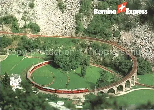 Modellbau Eisenbahn Bernina Express Rhaetische Bahn Kehrviadukt Brusio Puschlav  Kat. Spielzeug