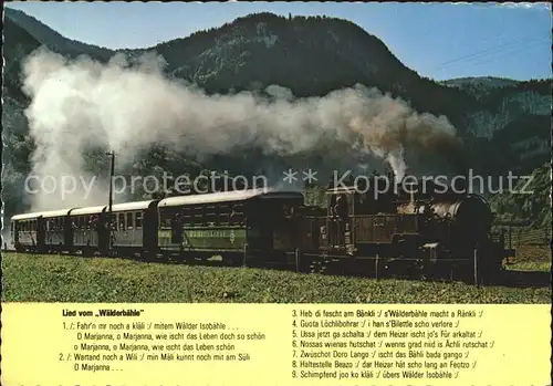 Lokomotive Lied Waelderbaehle Bregenzerwaldbahn  Kat. Eisenbahn