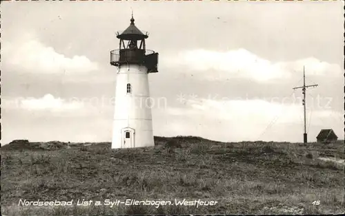 Leuchtturm Lighthouse List Ellenbogen Westfeuer  Kat. Gebaeude