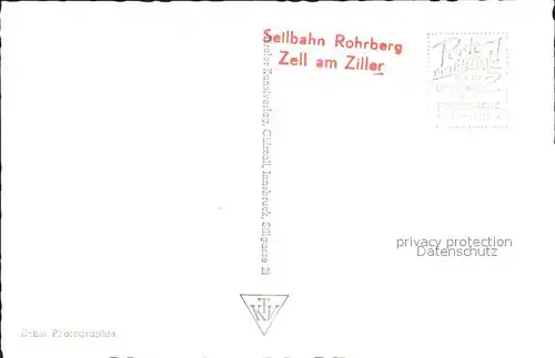 Seilbahn Rohrberg Zell am Ziller  Kat. Bahnen