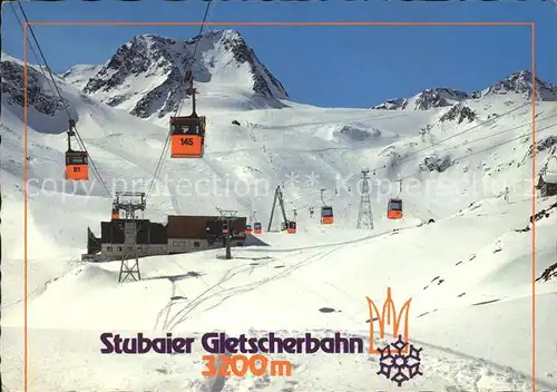 Seilbahn Stubaier Gletscherbahn Fernau Dresdner Huette Schaufelspitze Kat. Bahnen