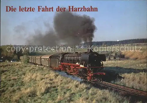 Harzbahn Harzquerbahn Lokomotive Letze Fahrt Goslar Altenau Kat. Bergbahn