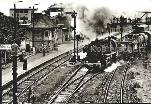 Lokomotive Dampflokomotive Baureihe 52.80 Ausfahrt Belzig  Kat. Eisenbahn