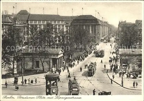 Strassenbahn Berlin Potsdamer Platz Leipzigerstrasse  Kat. Strassenbahn