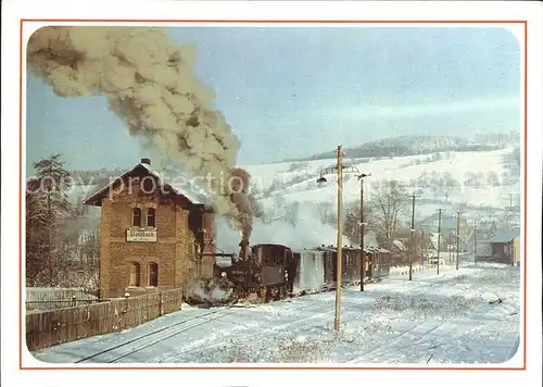 Lokomotive Schmalspurbahn Wolkenstein Joehstadt Bahnhog Steinbach Kat. Eisenbahn