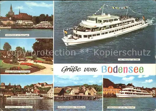 Motorschiffe MS Muenchen Bodensee Unteruhldingen Pfahlbauten Kat. Schiffe