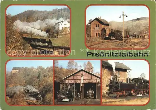 Lokomotive Pressnitztalbahn Bahnhof Steinbach Lokschuppen Joehstadt Kat. Eisenbahn